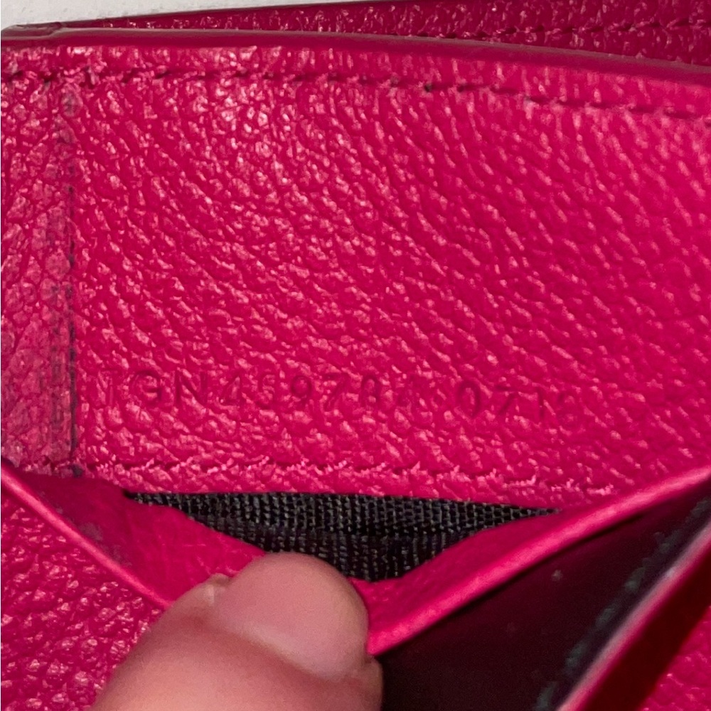 🦋YSL •Saint Laurent Trifold Compact Mini Wallet Pink Leather - Picture 10 of 13